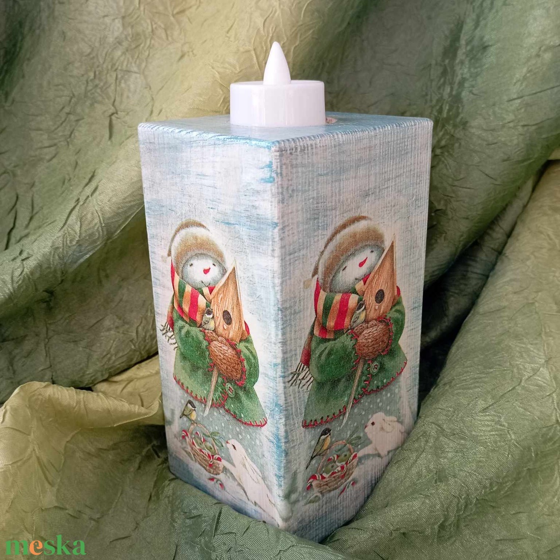 Hóemberes gyertyatartó - otthon & életmód - gyertya, illat, aroma - gyertyatartó - Meska.hu