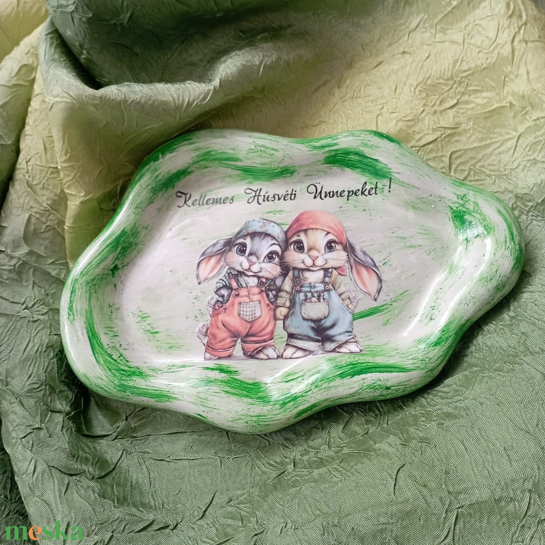 húsvéti tál - ünnepi díszek, dekorációk - húsvéti díszek és dekorációk - húsvéti asztaldíszek - Meska.hu