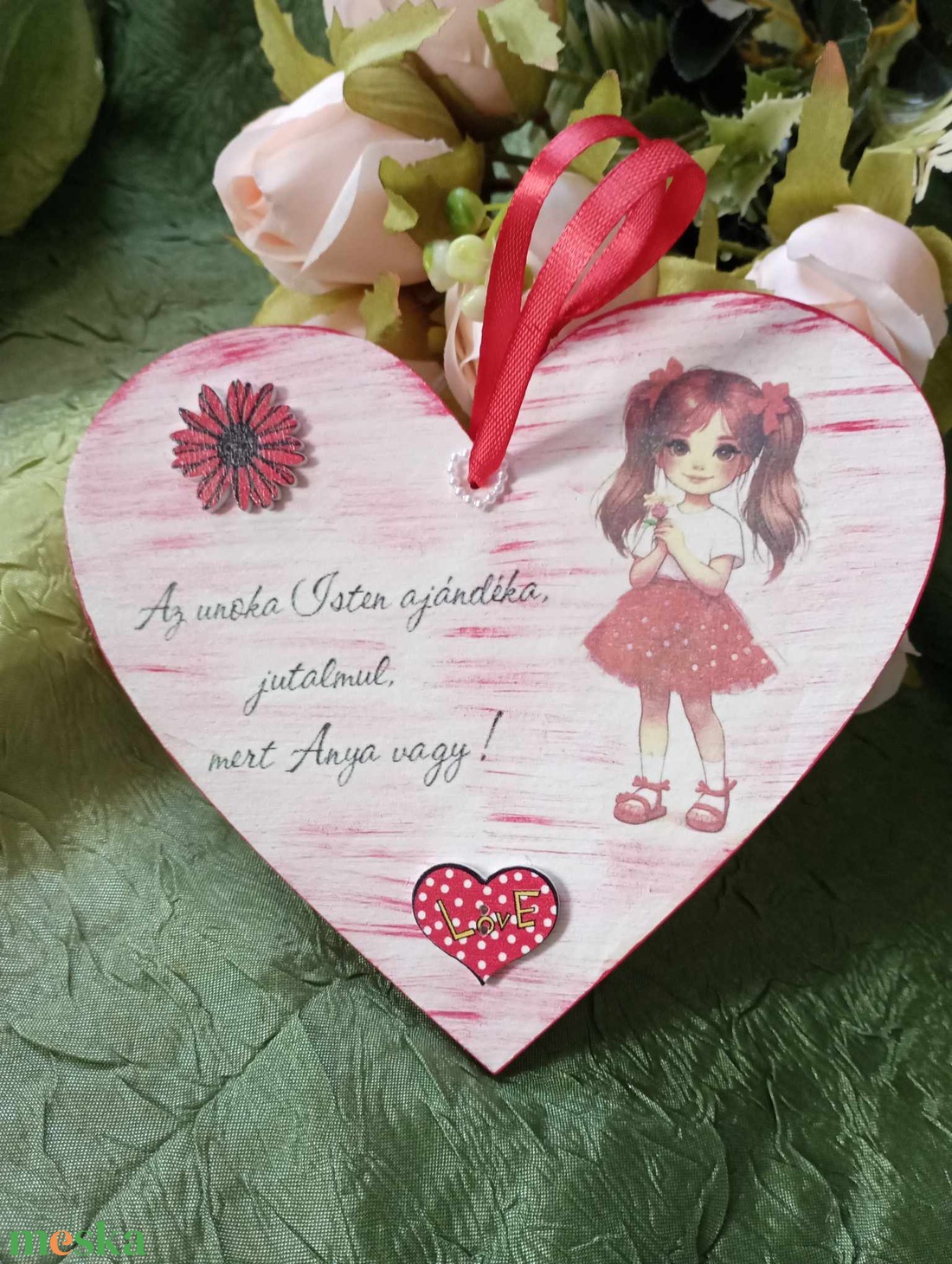 anyák napi szívek 1 - otthon & életmód - dekoráció - kép & falikép - fából készült kép - Meska.hu