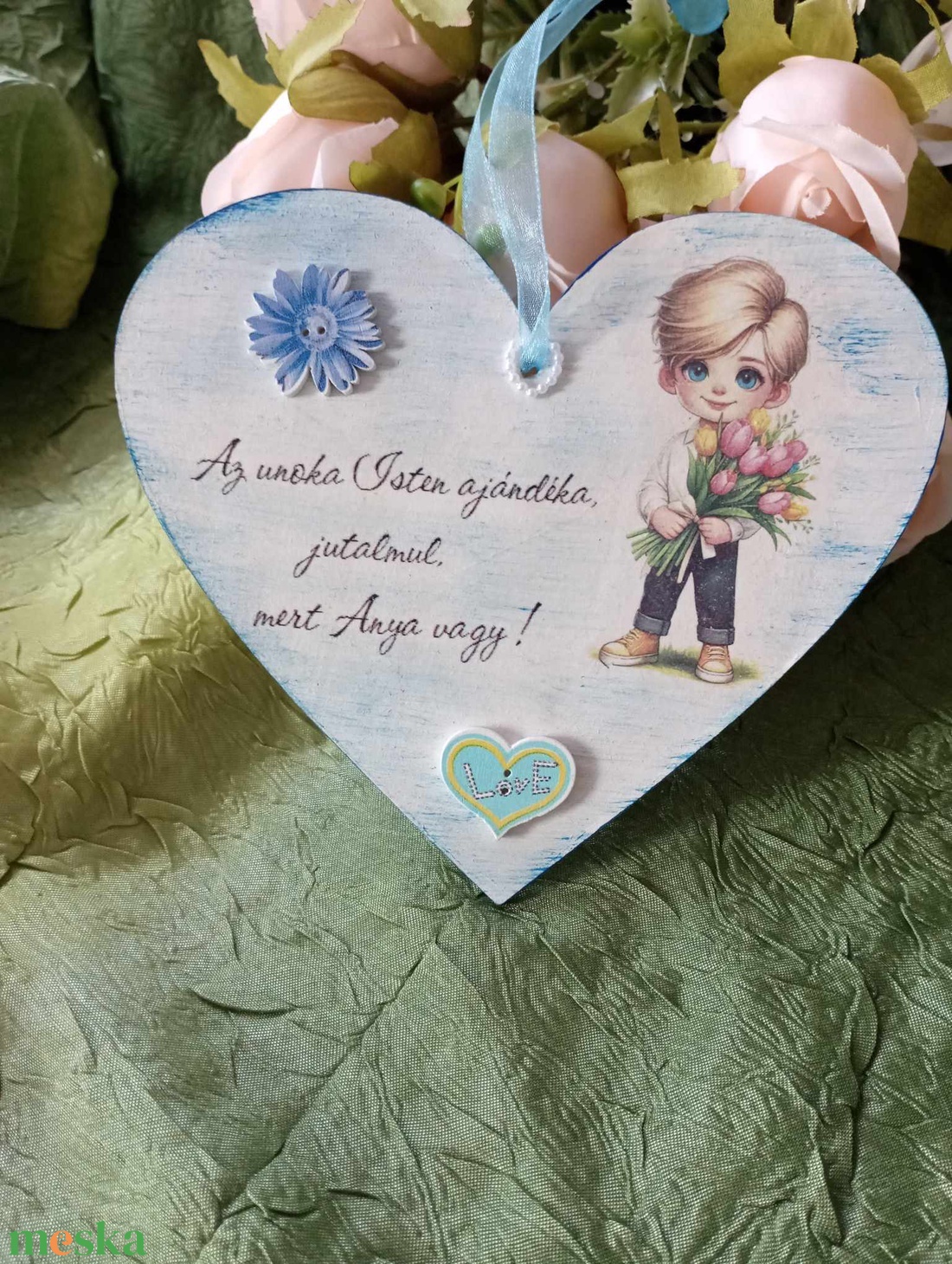 anyák napi szívek 1 - otthon & életmód - dekoráció - kép & falikép - fából készült kép - Meska.hu