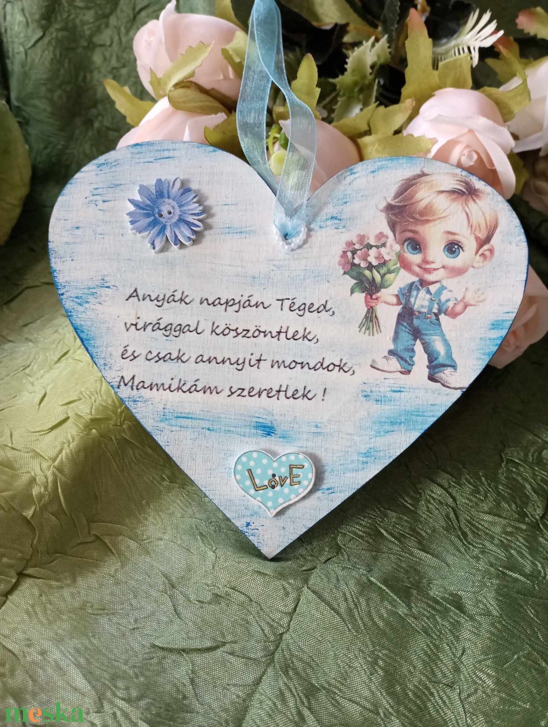 anyák napi szívek 2 - otthon & életmód - dekoráció - kép & falikép - fából készült kép - Meska.hu