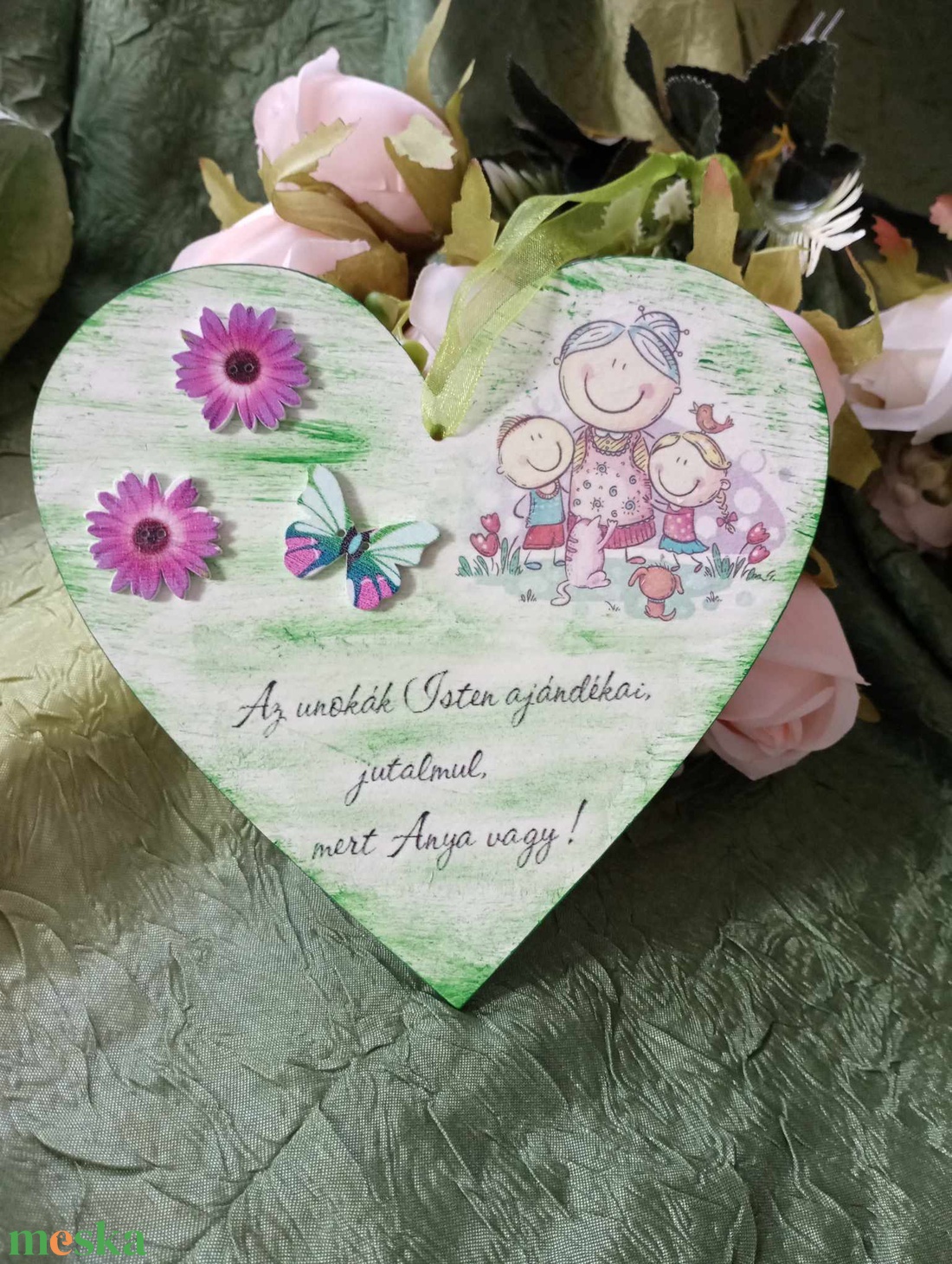 anyák napi szívek 2 - otthon & életmód - dekoráció - kép & falikép - fából készült kép - Meska.hu