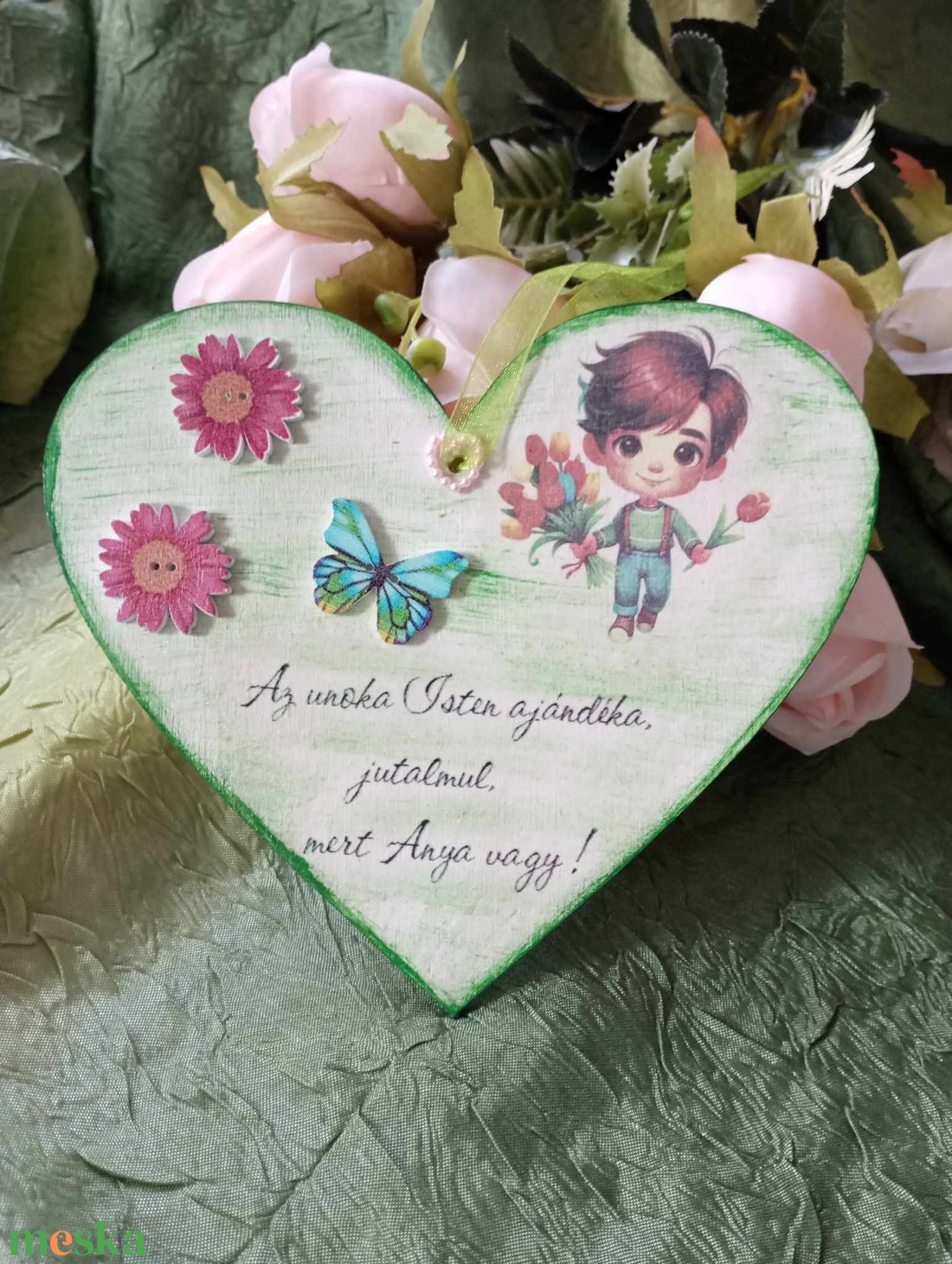 anyák napi szívek 2 - otthon & életmód - dekoráció - kép & falikép - fából készült kép - Meska.hu