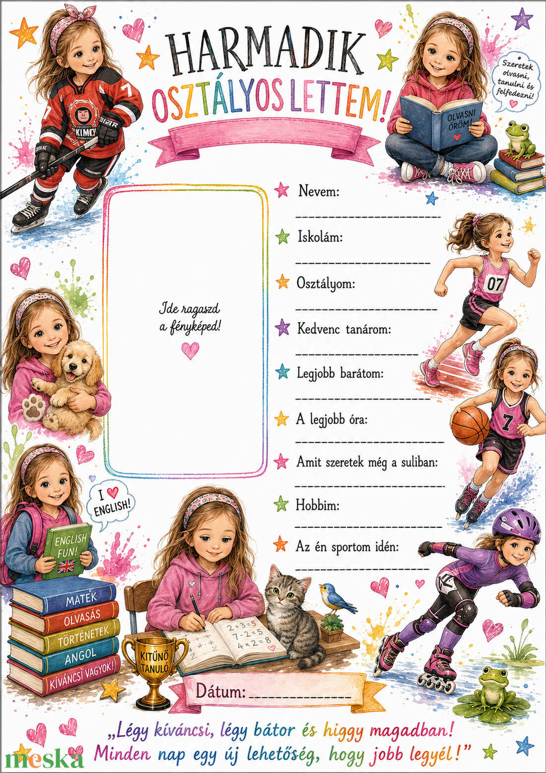 Egyedi Harmadikos lettem emléklap � saját fotóval - otthon & életmód - dekoráció - kép & falikép - plakát - Meska.hu