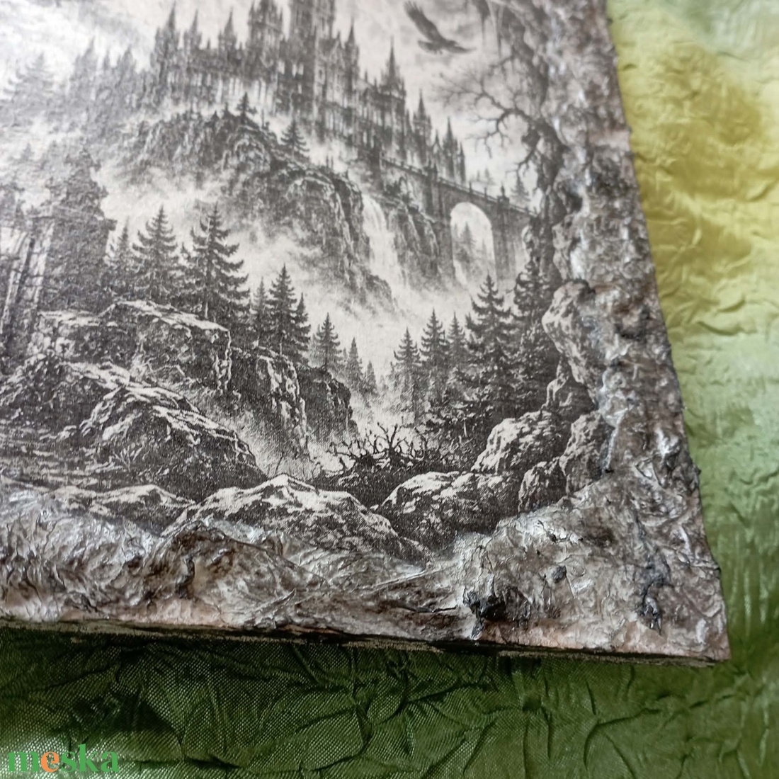 � Ködbe vesző kastély � 3D hatású, gótikus fantasy falikép - otthon & életmód - dekoráció - kép & falikép - fából készült kép - Meska.hu