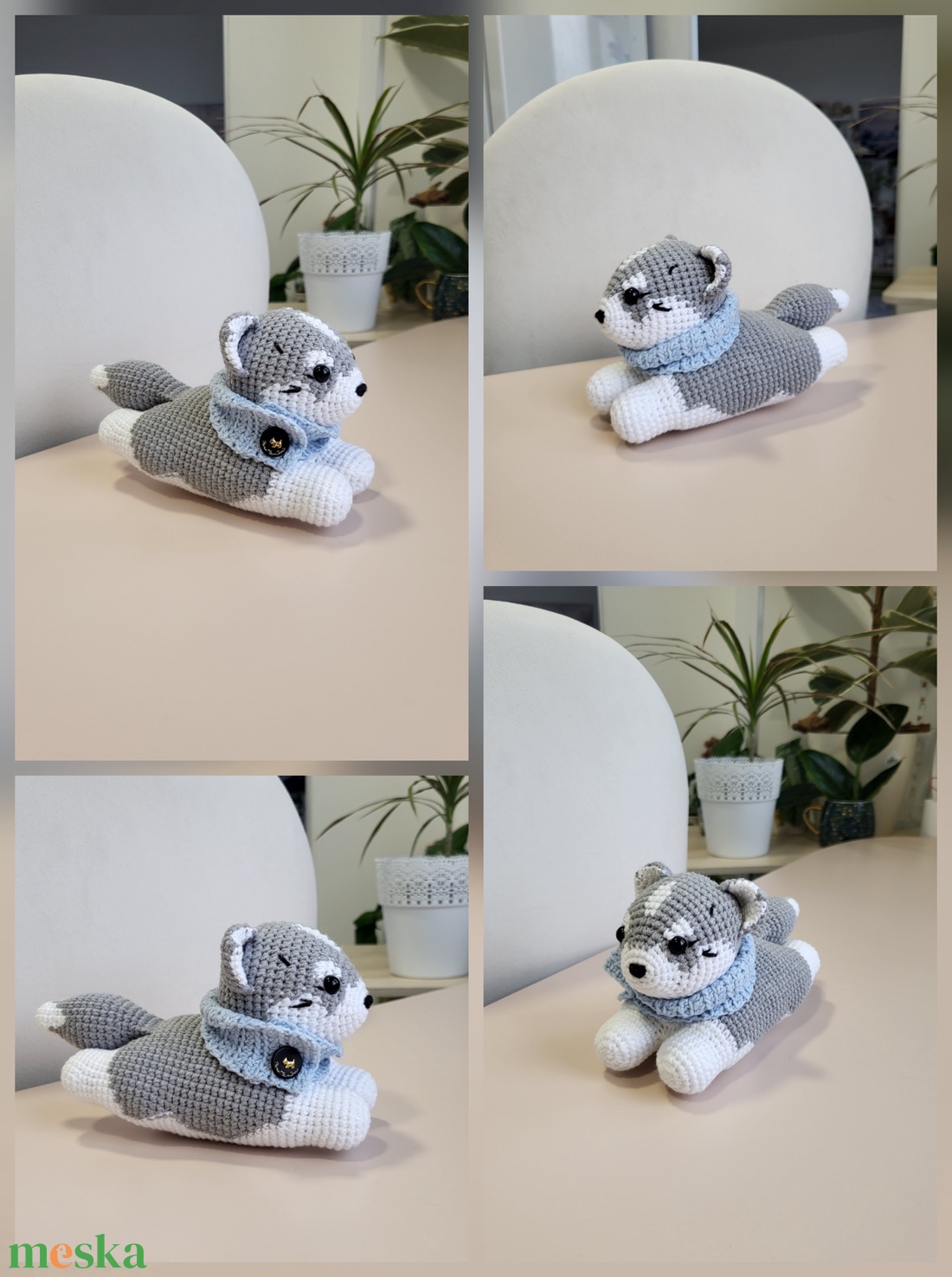 Szibériai husky kiskutya - játék & sport - plüssállat & játékfigura - kutya - Meska.hu