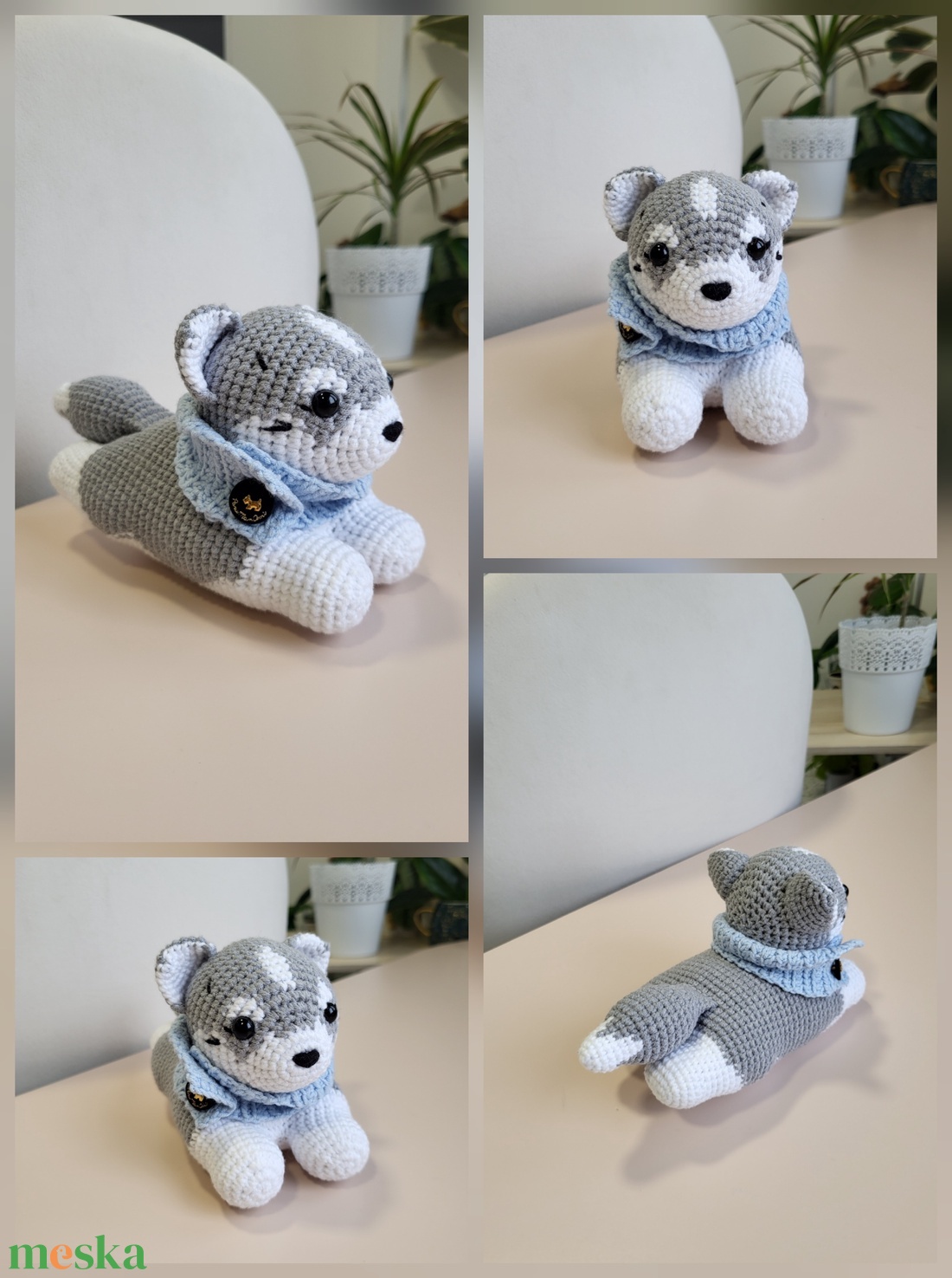 Szibériai husky kiskutya - játék & sport - plüssállat & játékfigura - kutya - Meska.hu