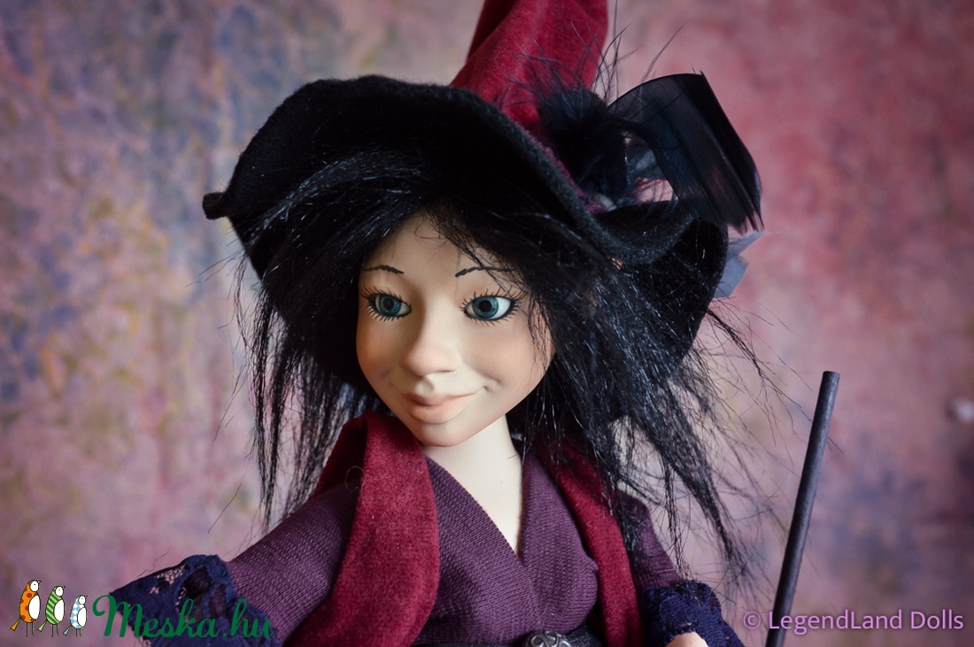 Boszorkány figura - boszi boszorka baba porcelán baba porcelánbaba porcelán figura kabala figura Vilma -  - Meska.hu