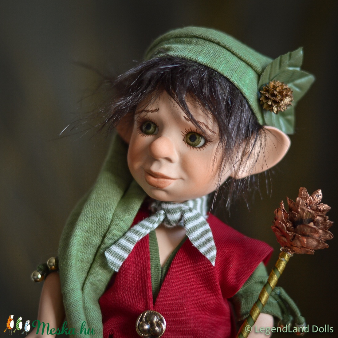 Móric karácsonyi mókamanó, nosztalgia porcelánbaba, porcelán baba -  - Meska.hu