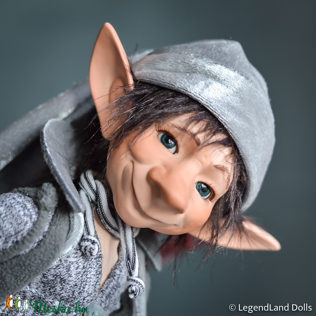 Ezüst díszítésű nagy kobold figura, JOACHIM porcelán BJD  fiú baba -  - Meska.hu