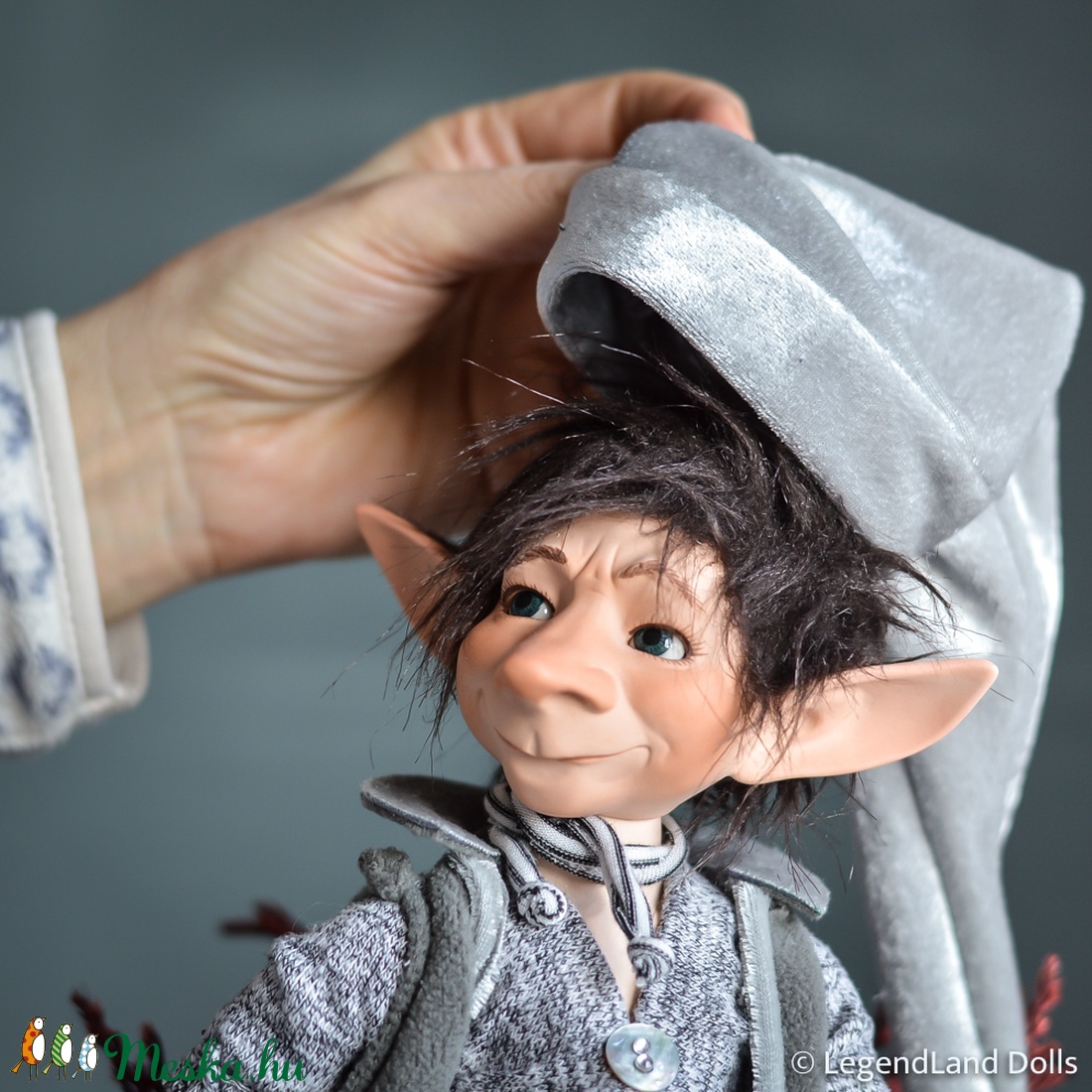 Ezüst díszítésű nagy kobold figura, JOACHIM porcelán BJD  fiú baba -  - Meska.hu