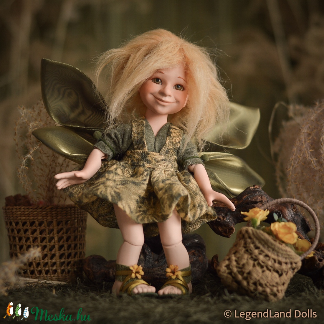 Naturális kertész tündér figura, PRIMULA porcelán BJD baba -  - Meska.hu