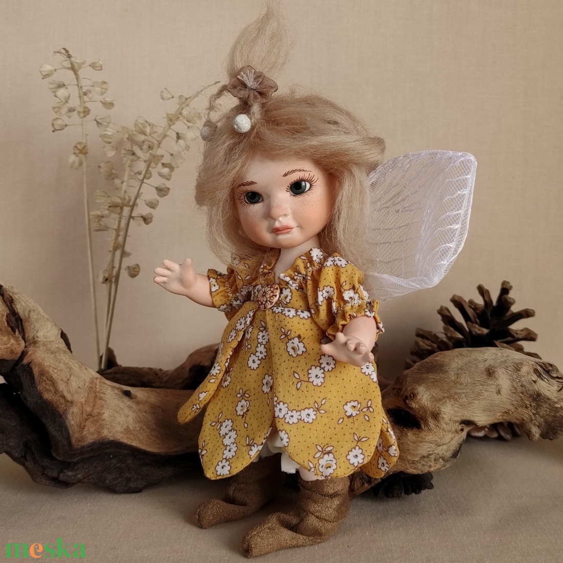 LIA mini porcelán mozgatható tündérke - otthon & életmód - dekoráció - manók - Meska.hu