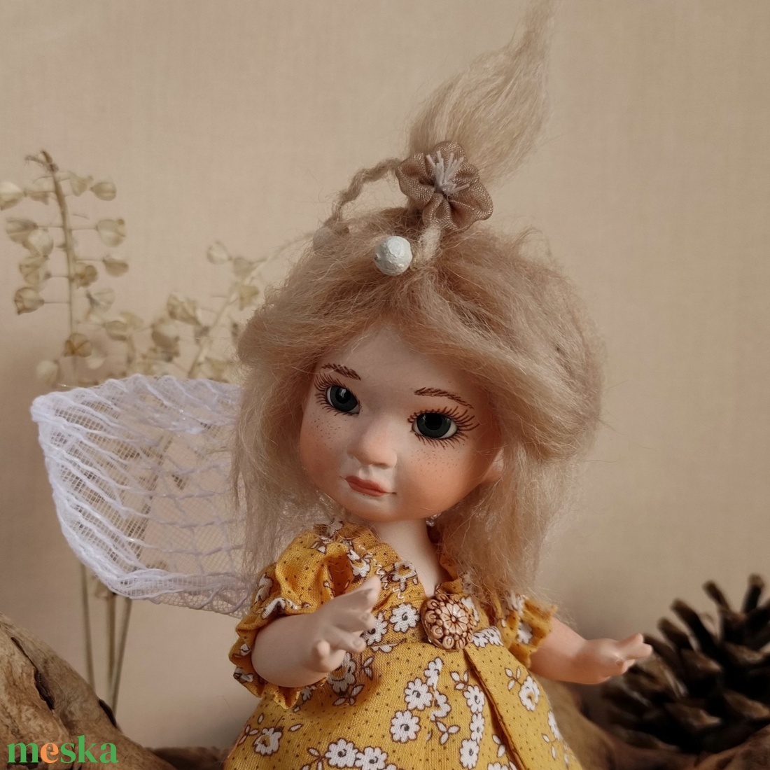 LIA mini porcelán mozgatható tündérke - otthon & életmód - dekoráció - manók - Meska.hu