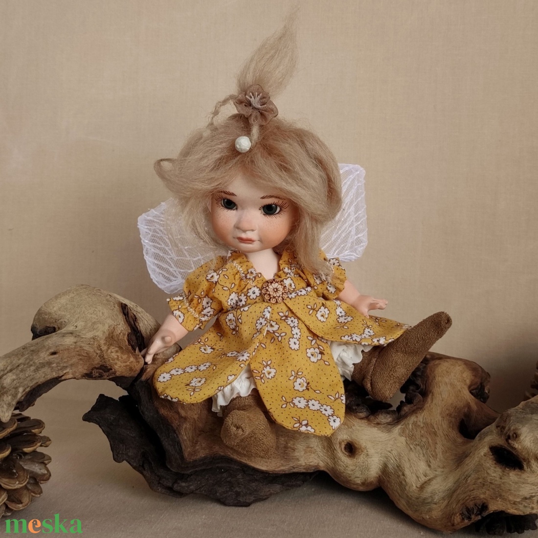 LIA mini porcelán mozgatható tündérke - otthon & életmód - dekoráció - manók - Meska.hu