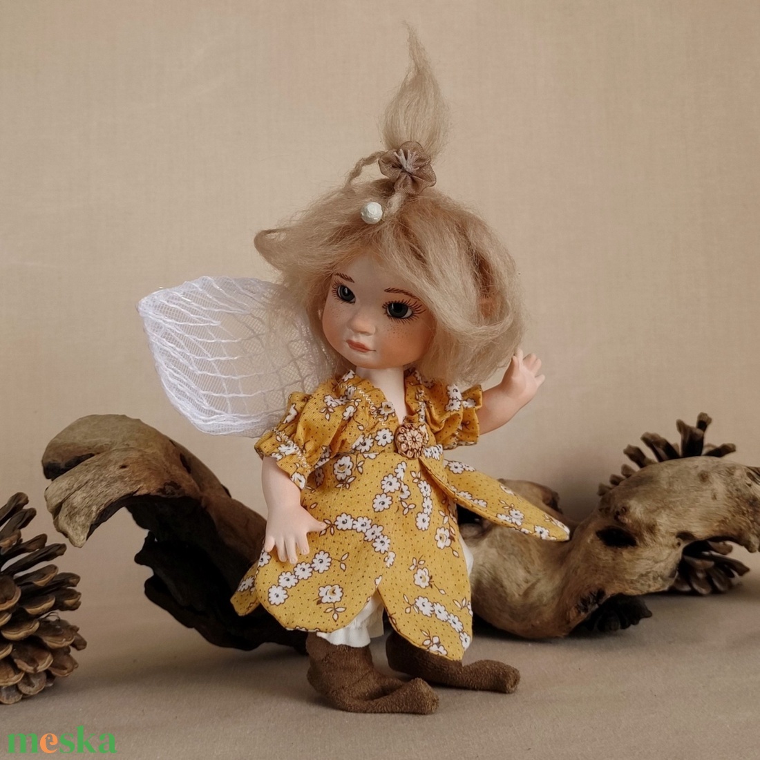 LIA mini porcelán mozgatható tündérke - otthon & életmód - dekoráció - manók - Meska.hu