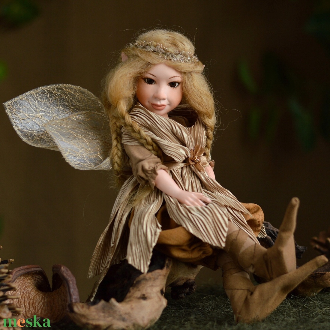 AGÁTA - szőke nagy porcelán tündér - otthon & életmód - dekoráció - dísztárgy - Meska.hu