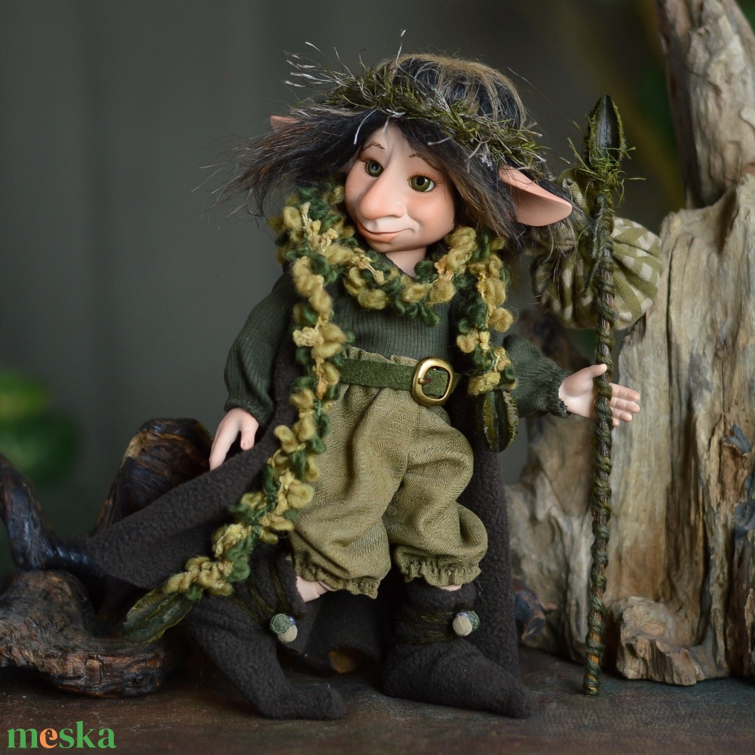 Vándor kobold: NEPOMUK - porcelán, mozgatható  - otthon & életmód - dekoráció - manók - Meska.hu