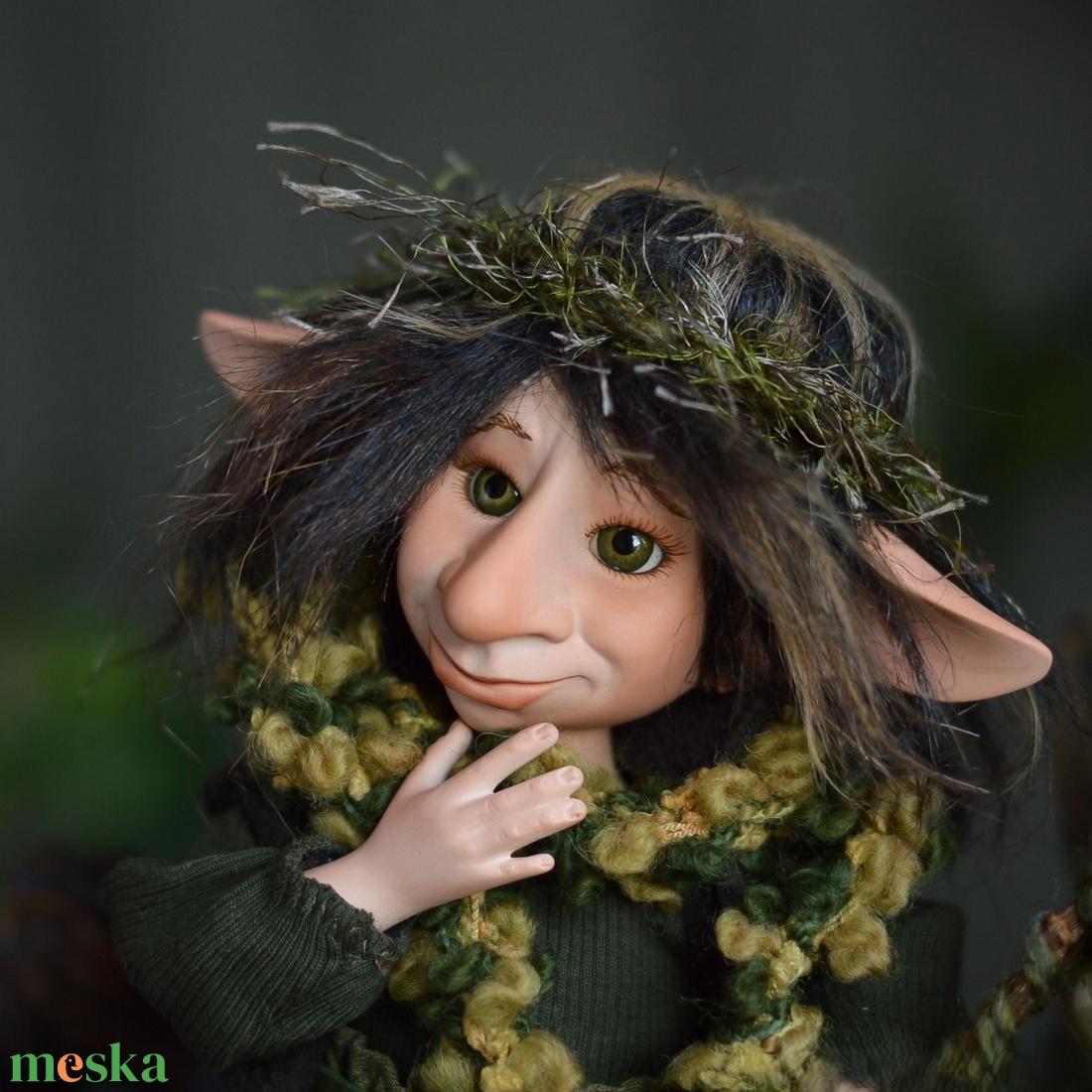 Vándor kobold: NEPOMUK - porcelán, mozgatható  - otthon & életmód - dekoráció - manók - Meska.hu