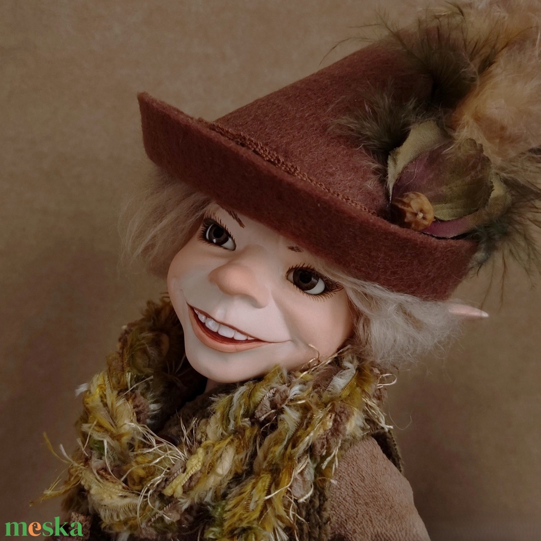 Horgász kobold: SAMSON - porcelán, mozgatható  - otthon & életmód - dekoráció - manók - Meska.hu