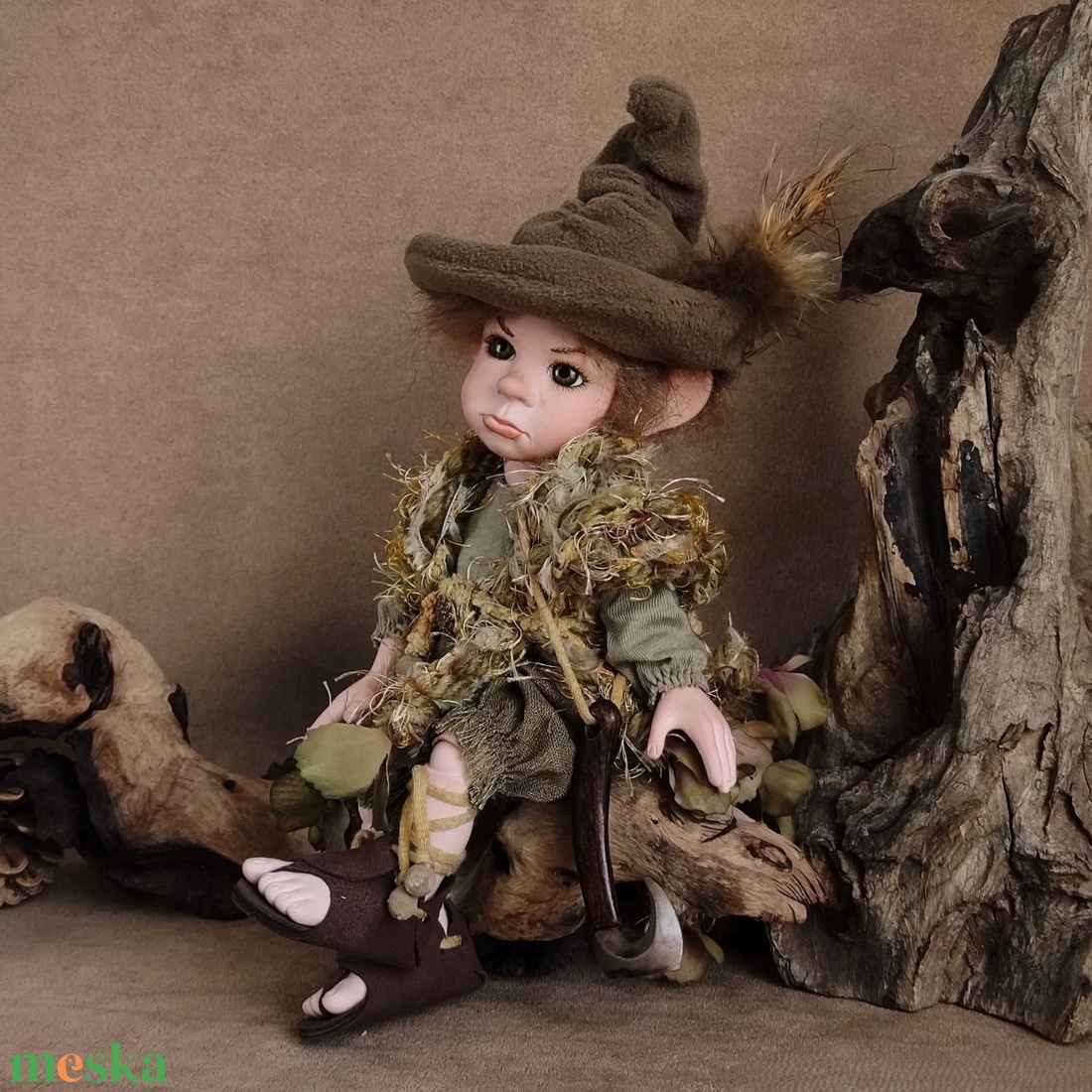 Favágó manó: BAERNAS - porcelán, mozgatható  - otthon & életmód - dekoráció - manók - Meska.hu