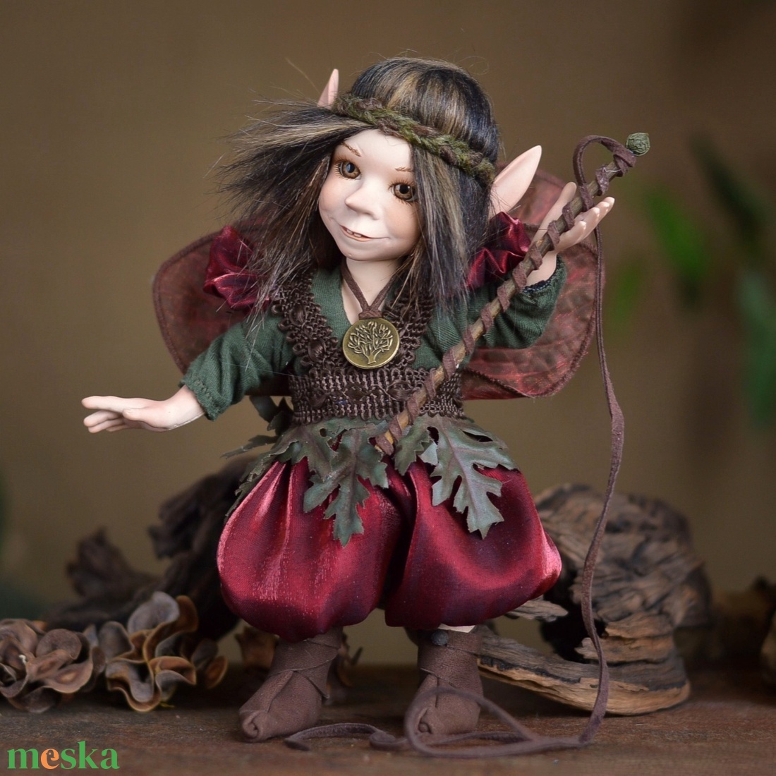 Vagány tündér: XENODIKÉ - porcelán, mozgatható - művészet - más művészeti ág - Meska.hu