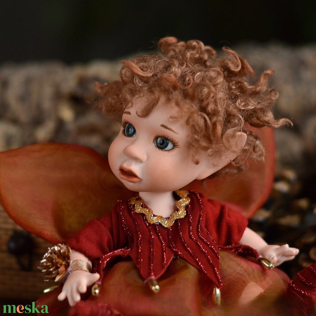 Karácsonyi tündérke: ALINKA - porcelán, mozgatható - karácsony - karácsonyi lakásdekoráció - karácsonyi manók, figurák - Meska.hu