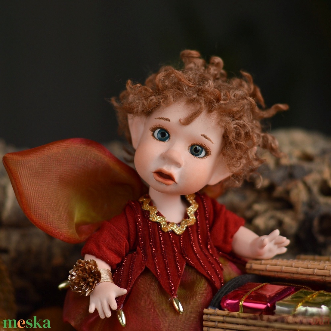 Karácsonyi tündérke: ALINKA - porcelán, mozgatható - karácsony - karácsonyi lakásdekoráció - karácsonyi manók, figurák - Meska.hu