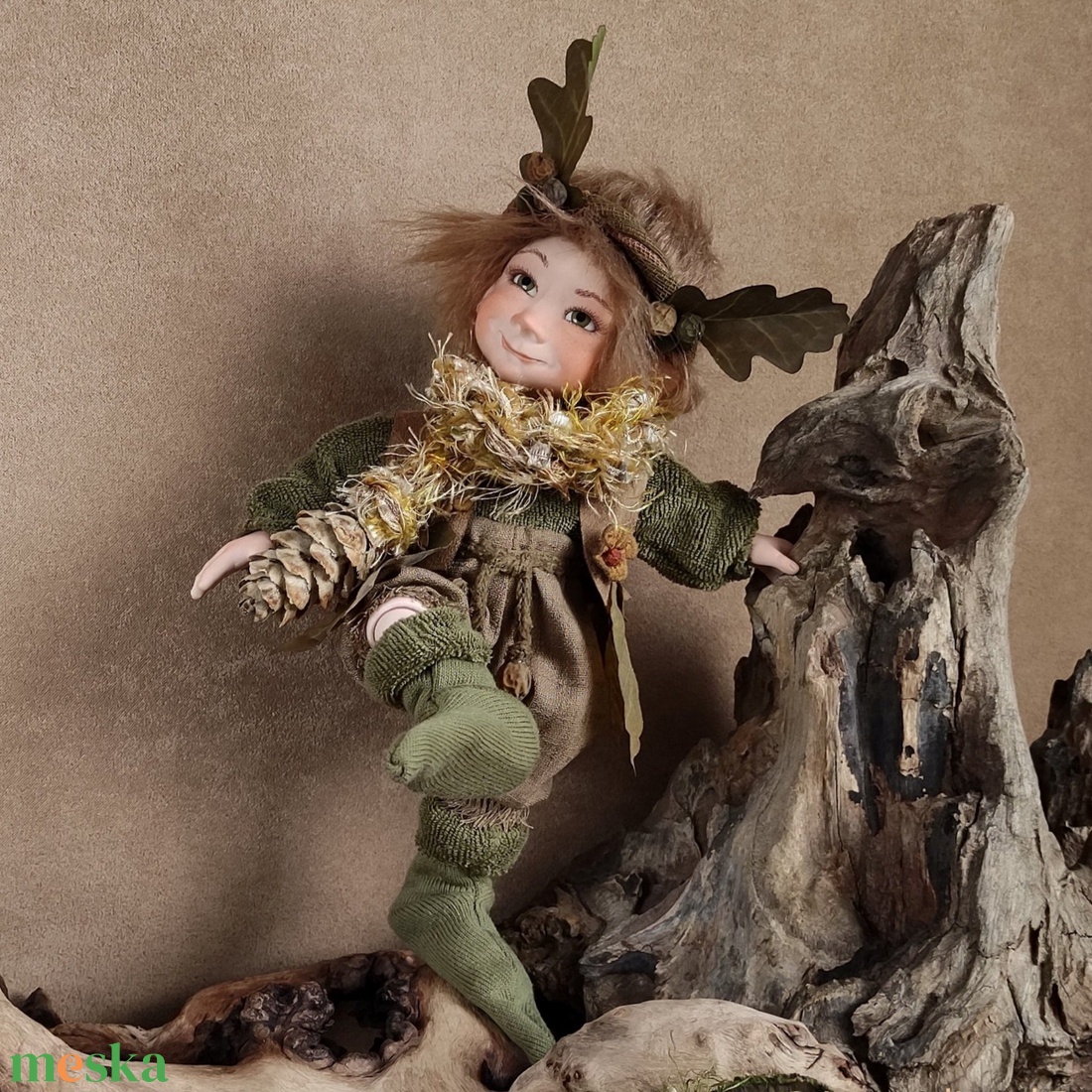 Erdei vándor manó: ZAORLINN - porcelán, mozgatható  - otthon & életmód - dekoráció - manók - Meska.hu