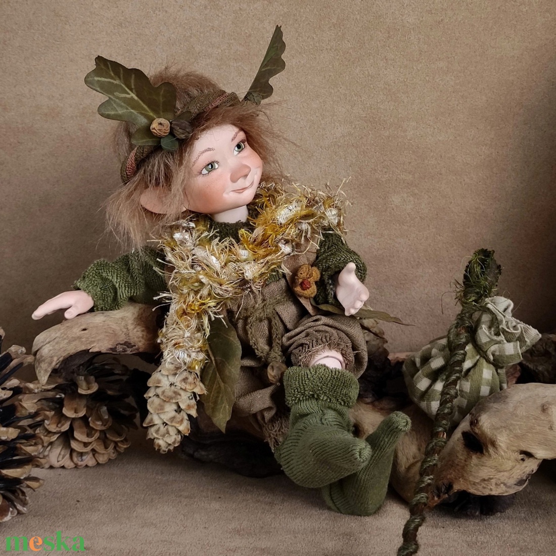 Erdei vándor manó: ZAORLINN - porcelán, mozgatható  - otthon & életmód - dekoráció - manók - Meska.hu