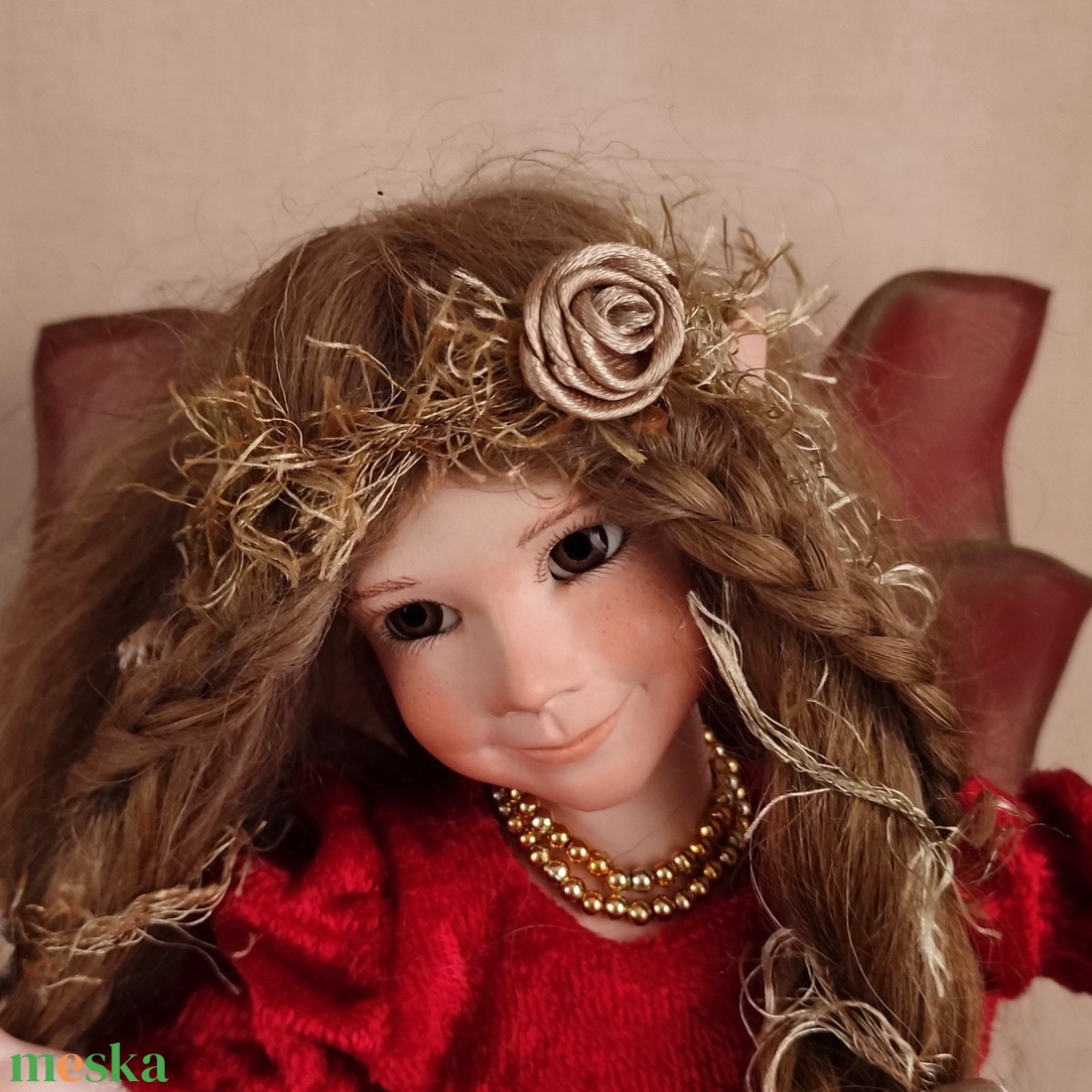 Karácsonyi tündér: ANGELIKA - porcelán, mozgatható  - karácsony - karácsonyi lakásdekoráció - karácsonyi manók, figurák - Meska.hu