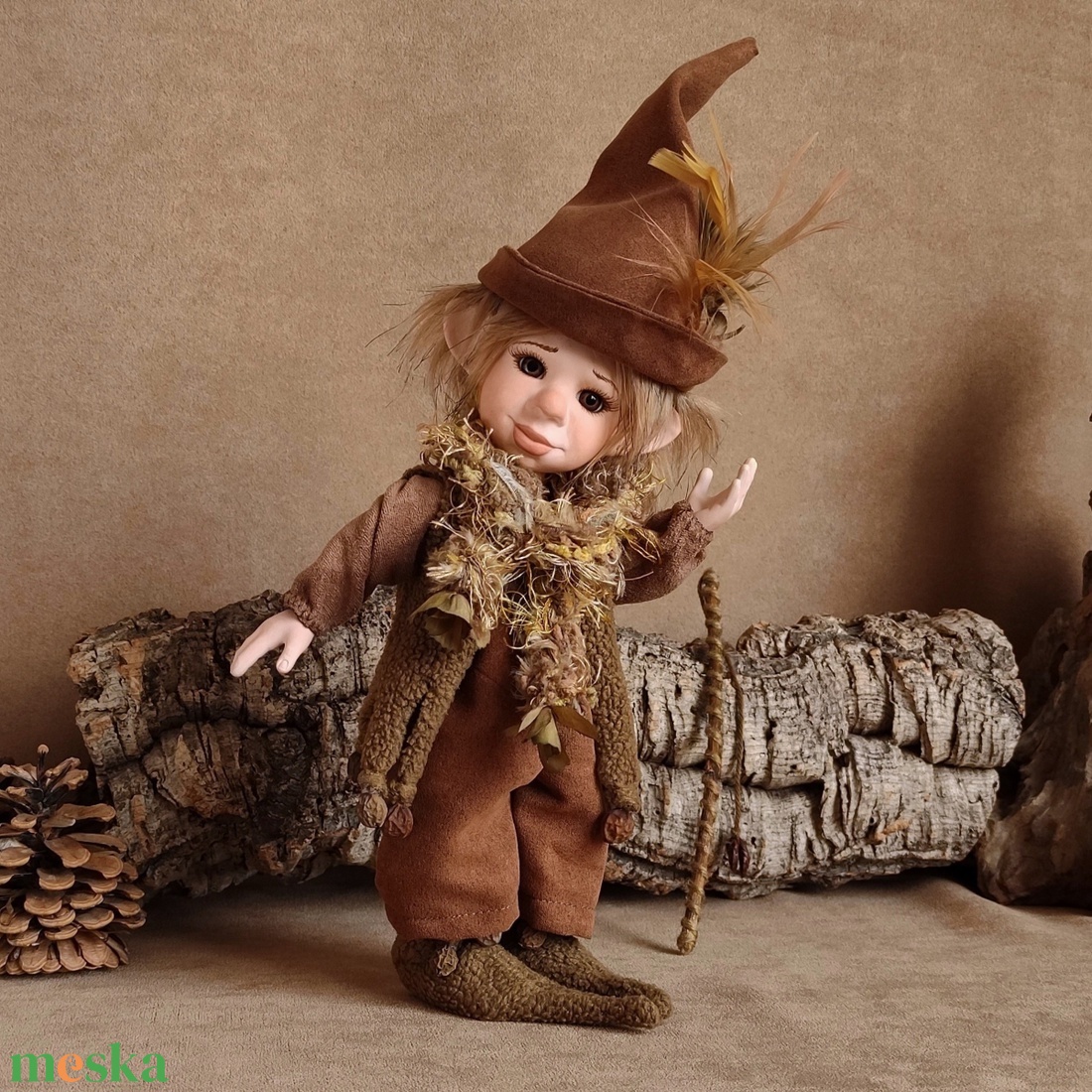 Horgász manó: DENTON - porcelán, mozgatható  - otthon & életmód - dekoráció - manók - Meska.hu