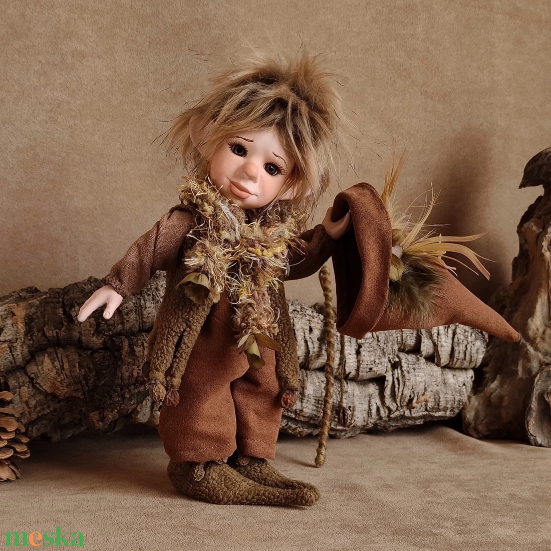 Horgász manó: DENTON - porcelán, mozgatható  - otthon & életmód - dekoráció - manók - Meska.hu