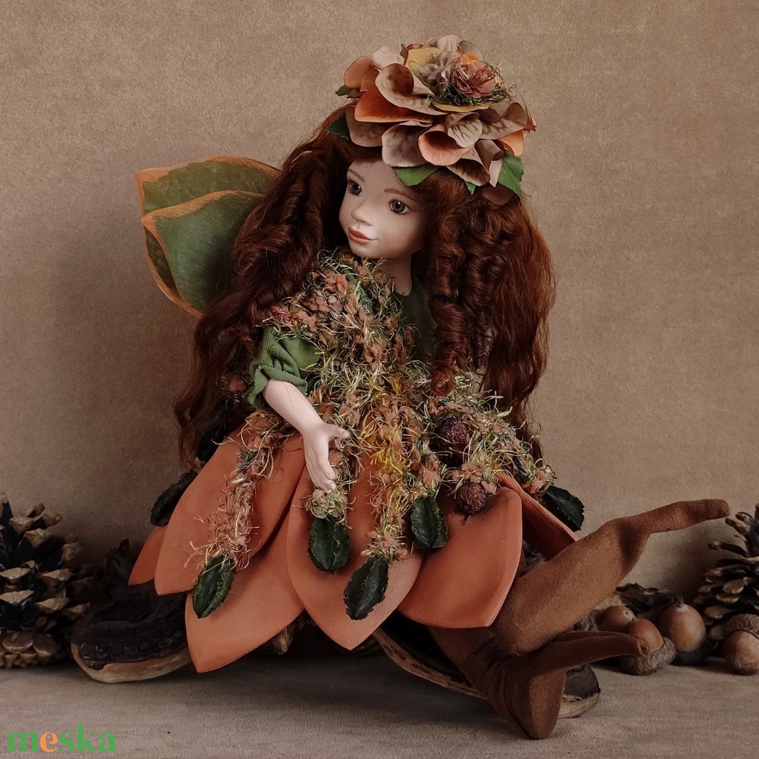 ABELINA - bűbájos nagy porcelán tündér, mozgatható - otthon & életmód - dekoráció - dekoratív figurák és szobrok - Meska.hu