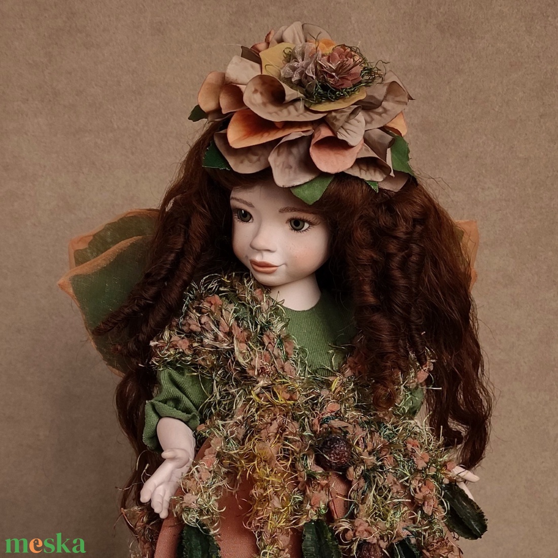 ABELINA - bűbájos nagy porcelán tündér, mozgatható - otthon & életmód - dekoráció - dekoratív figurák és szobrok - Meska.hu