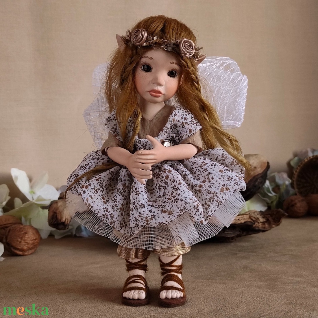 BETTINA tündérkisasszony - porcelán, mozgatható - otthon & életmód - dekoráció - manók - Meska.hu