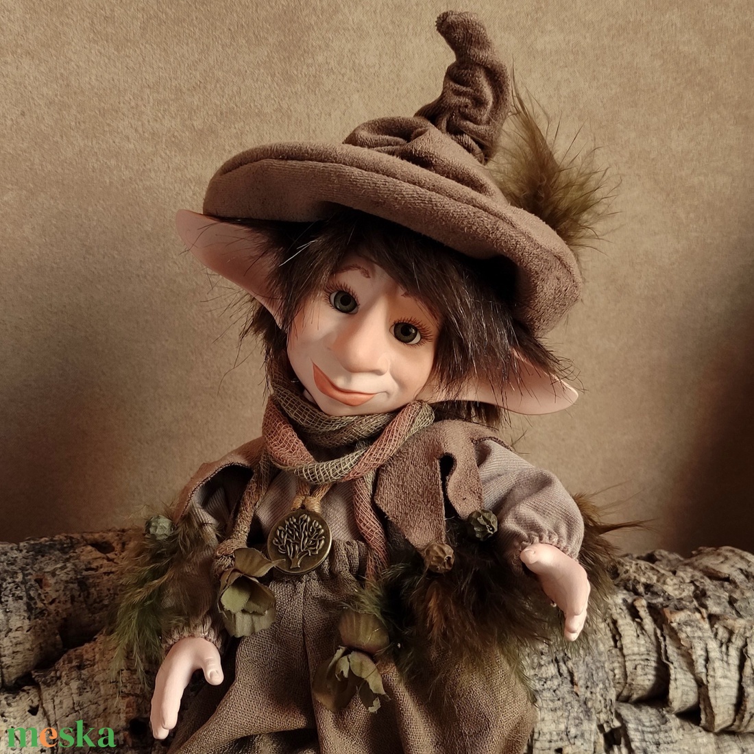 Kis madarász kobold: DÁNIEL - porcelán, mozgatható 9 ponton - otthon & életmód - dekoráció - manók - Meska.hu