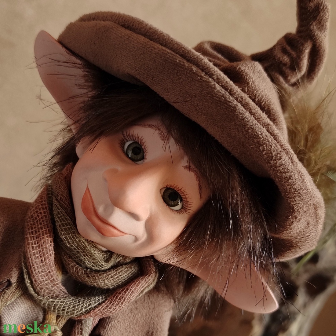 Kis madarász kobold: DÁNIEL - porcelán, mozgatható 9 ponton - otthon & életmód - dekoráció - manók - Meska.hu