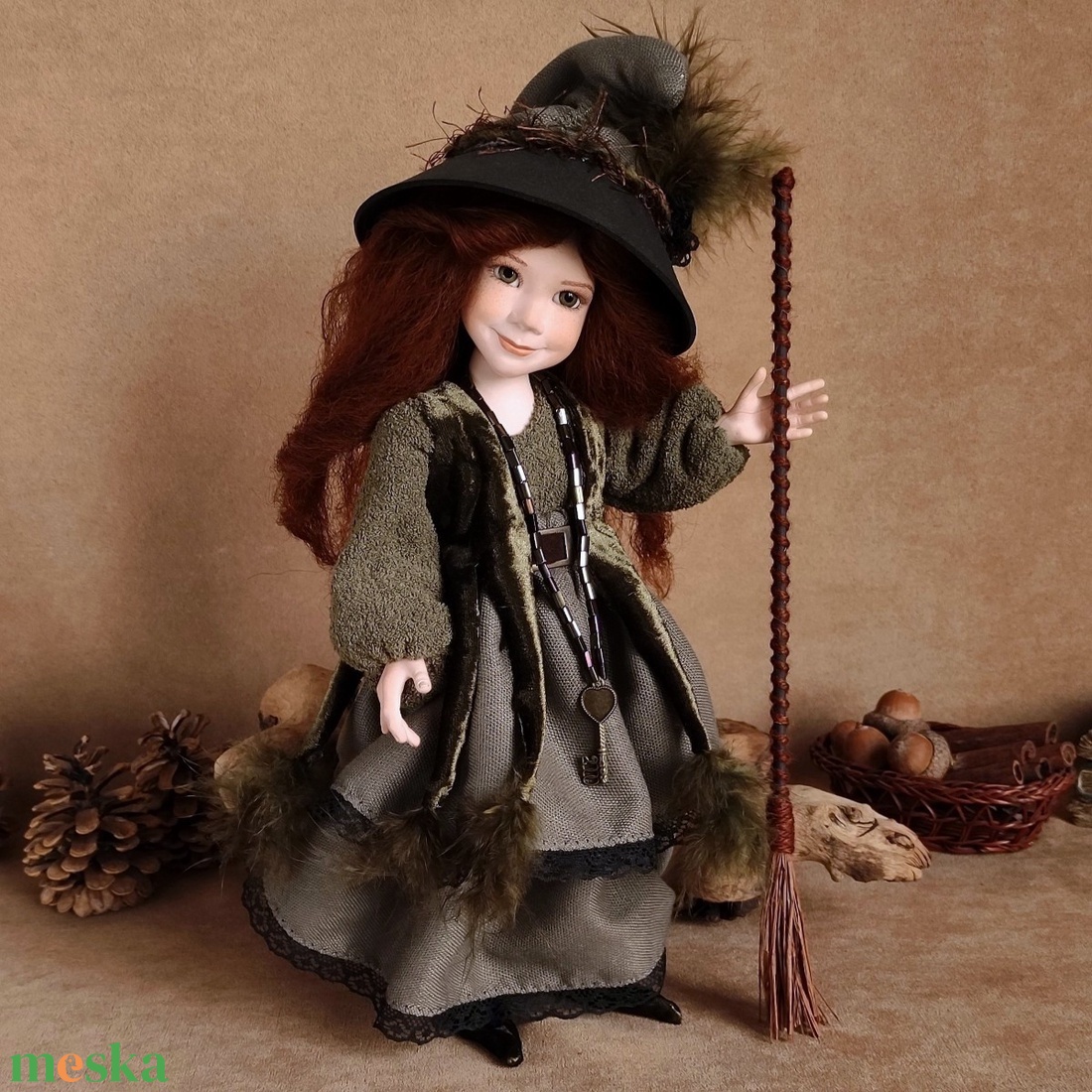 Bűbájos boszorkány: GRISELDA - porcelán művészbaba - otthon & életmód - dekoráció - halloween - halloweeni figurák - Meska.hu