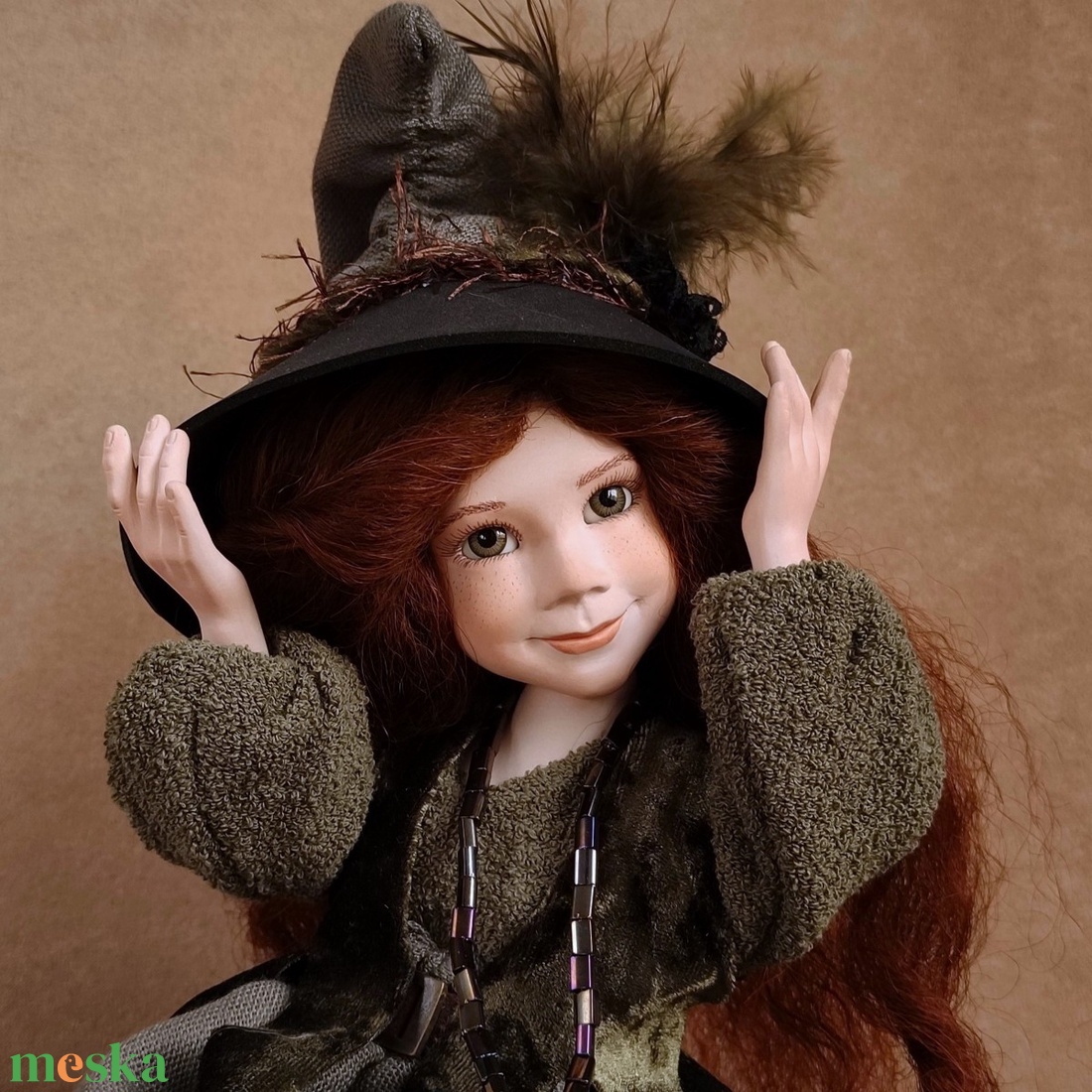 Bűbájos boszorkány: GRISELDA - porcelán művészbaba - otthon & életmód - dekoráció - halloween - halloweeni figurák - Meska.hu