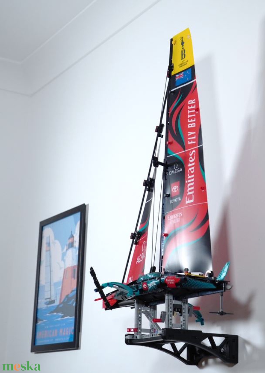 Lego 42174 Emirates New Zealand AC75 Yacht fali tartó konzol - otthon & életmód - tárolás & rendszerezés - fali tároló - Meska.hu