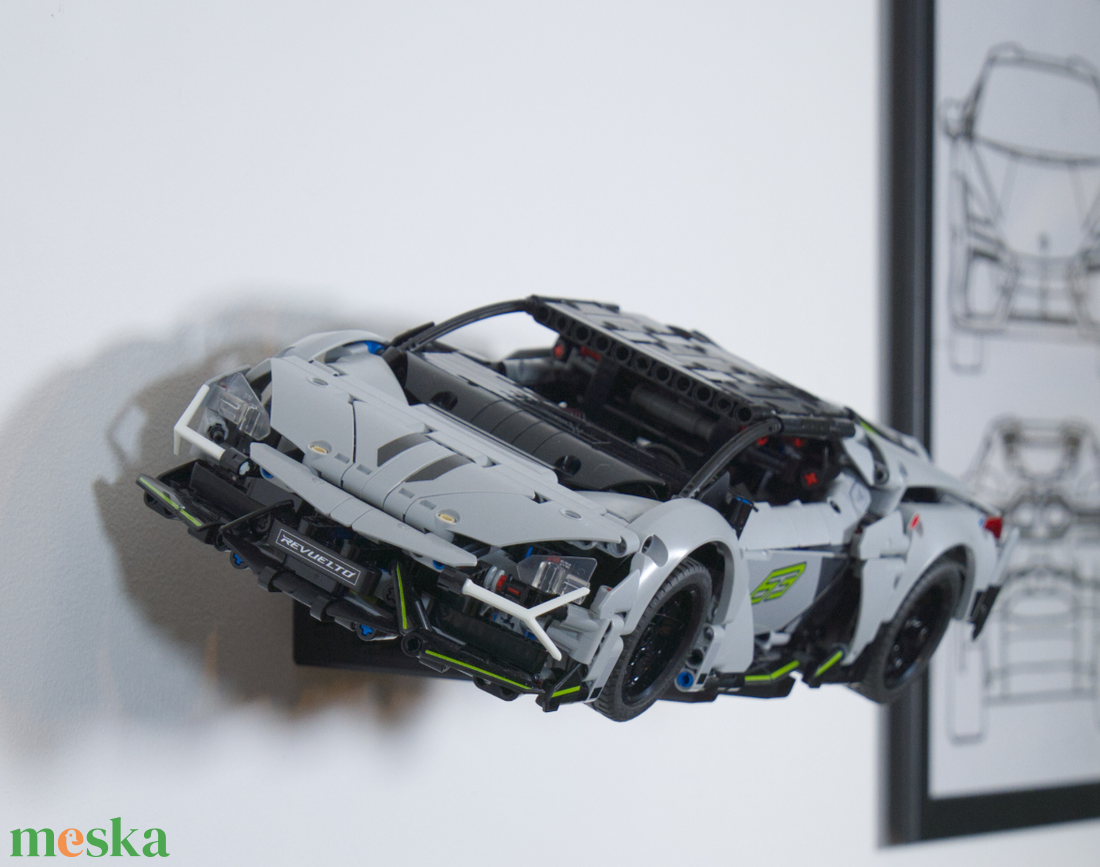 Lego 42214 Lamborghini Revuelto fali tartó konzol [GeckoBricks] - otthon & életmód - tárolás & rendszerezés - fali tároló - Meska.hu