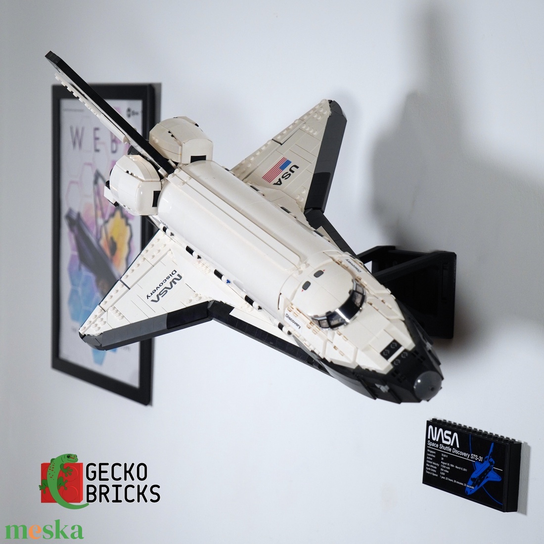 LEGO 10283 NASA Space Shuttle Discovery � fali tartó konzol [GeckoBricks] - otthon & életmód - tárolás & rendszerezés - fali tároló - Meska.hu