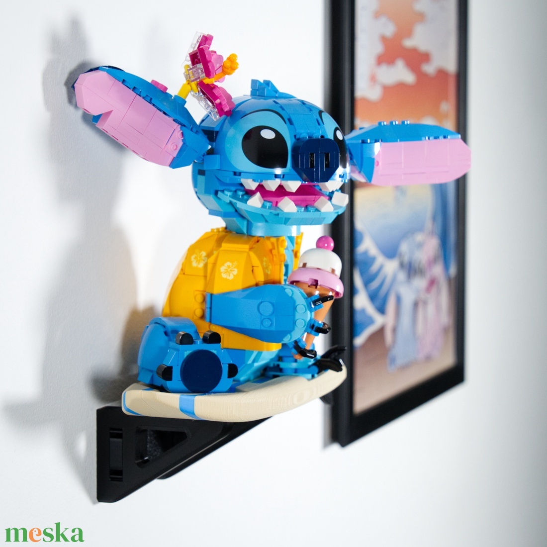 Lego 43249 Stitch fali tartó konzol [GeckoBricks] - otthon & életmód - tárolás & rendszerezés - fali tároló - Meska.hu