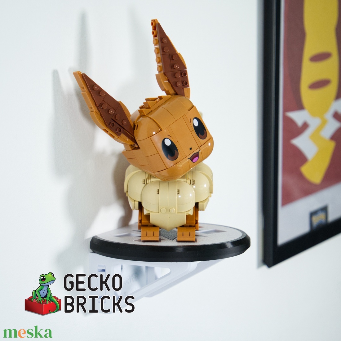 Lego Pokemon 72151 Eevee  fali tartó konzol [GeckoBricks] - otthon & életmód - tárolás & rendszerezés - fali tároló - Meska.hu