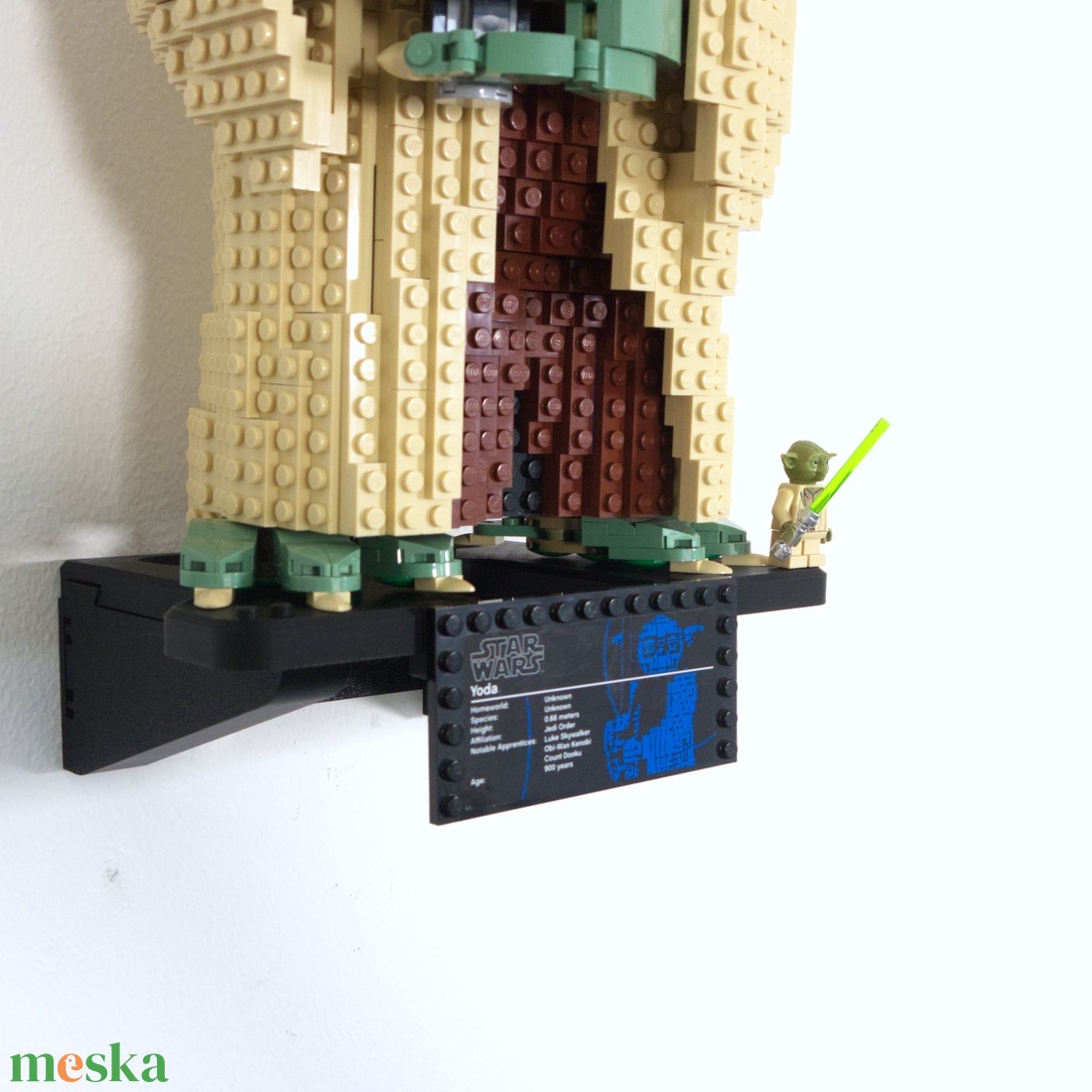Lego 75255 Yoda fali tartó konzol [GeckoBricks] - otthon & életmód - tárolás & rendszerezés - fali tároló - Meska.hu