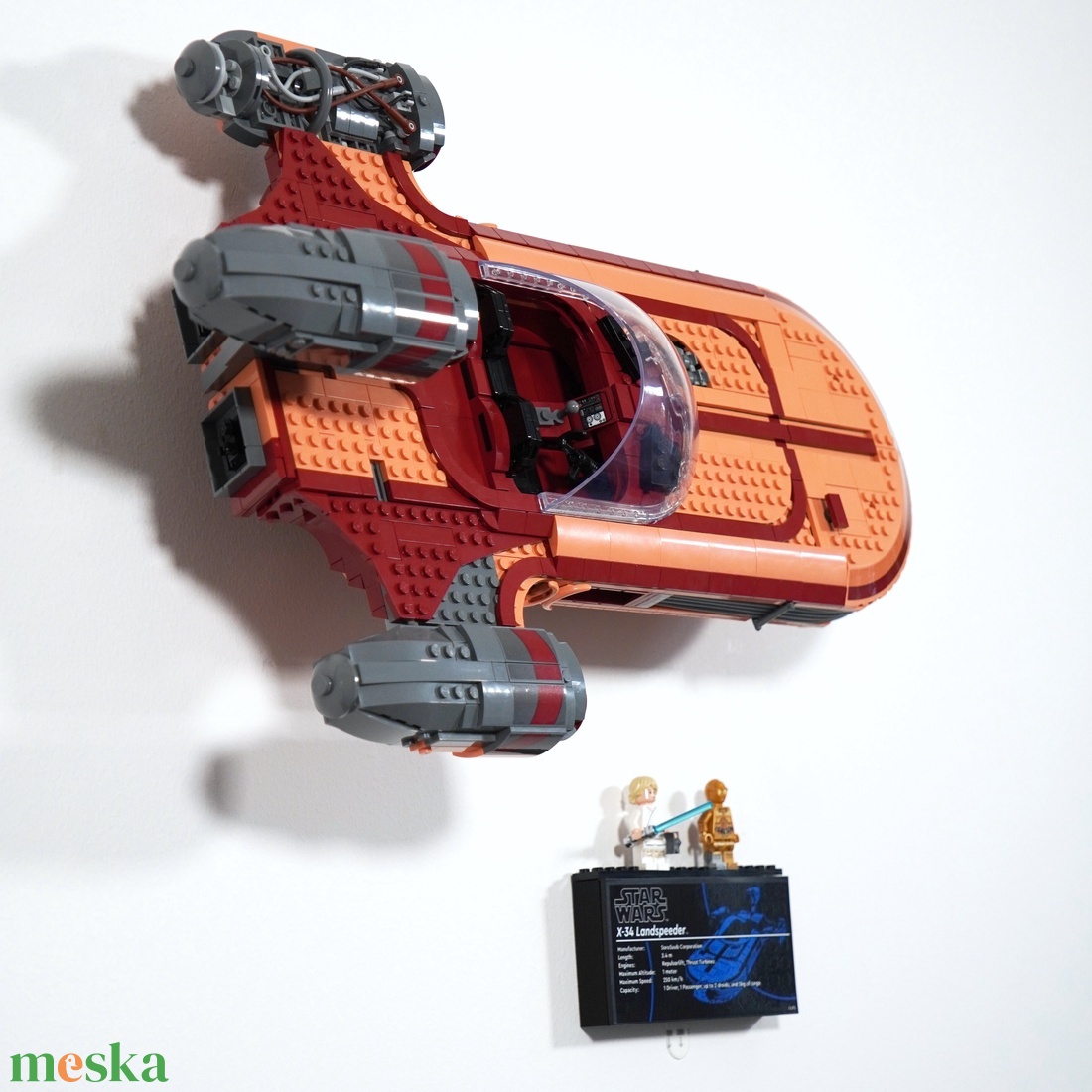 Lego 75341 Luke's Landspeeder fali tartó konzol [GeckoBricks] - otthon & életmód - tárolás & rendszerezés - fali tároló - Meska.hu