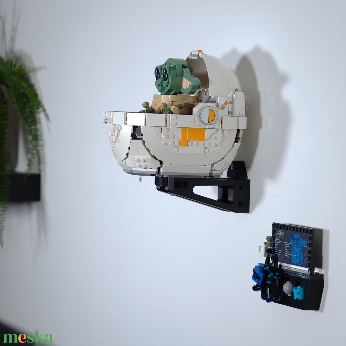 Lego 75403 Grogu with Hover Pram fali tartó konzol [GeckoBricks] - otthon & életmód - tárolás & rendszerezés - fali tároló - Meska.hu