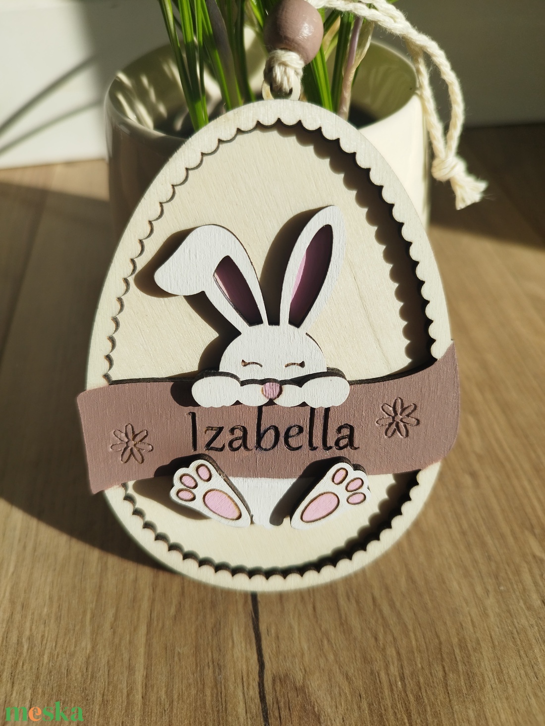 Egyedi névre szóló húsvéti dísz - ünnepi díszek, dekorációk - húsvéti díszek és dekorációk - húsvéti tojásfadíszek - Meska.hu