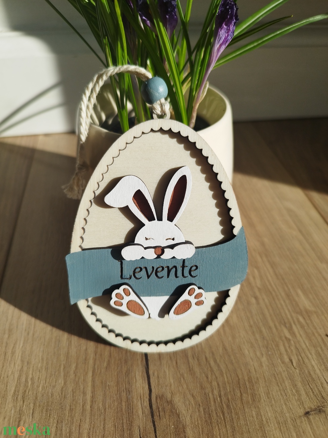 Egyedi névre szóló húsvéti dísz - ünnepi díszek, dekorációk - húsvéti díszek és dekorációk - húsvéti tojásfadíszek - Meska.hu
